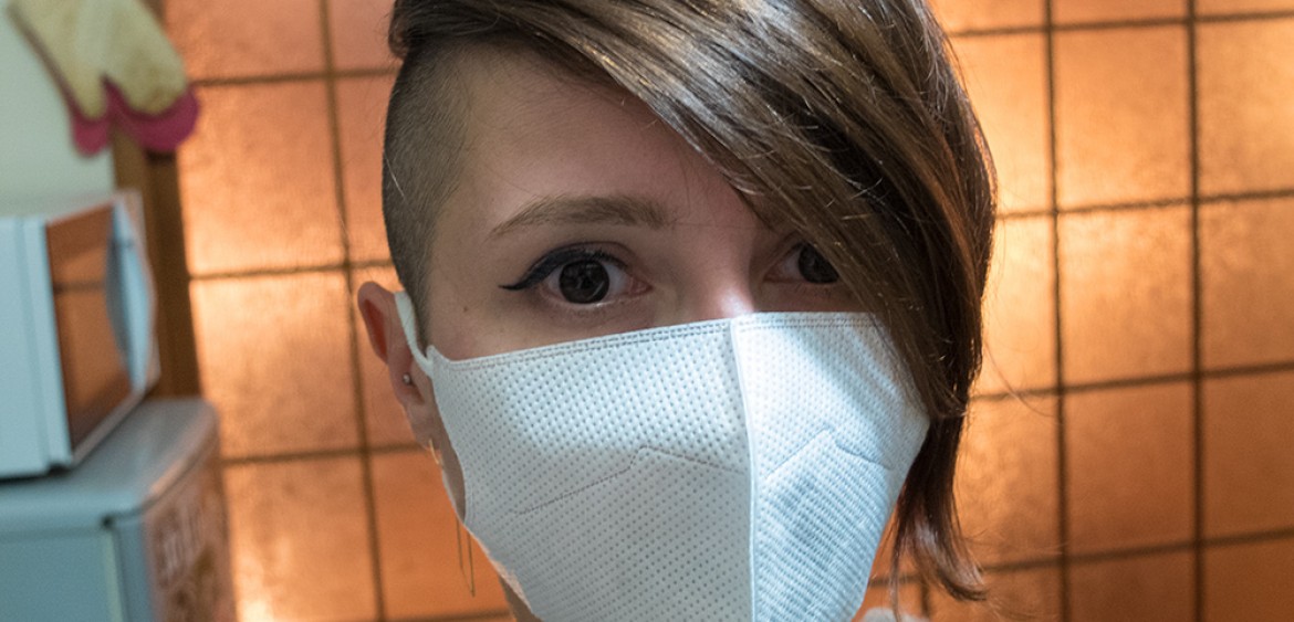 Jud à Hiroshima malade avec un masque