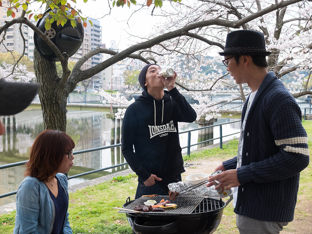 Hanami barbecue Hiroshima Japon