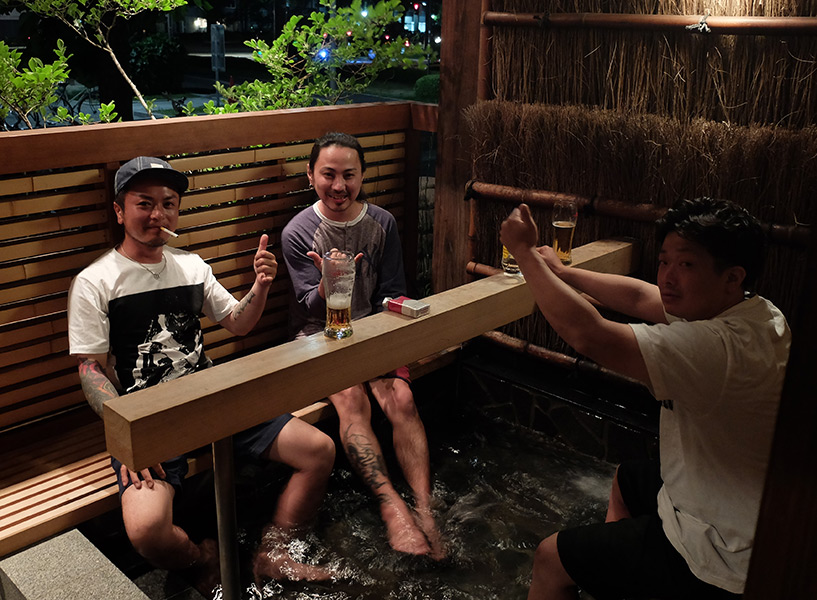 onsen pour les pieds (ashiyu) au restaurant Tamanoi, Hiroshima