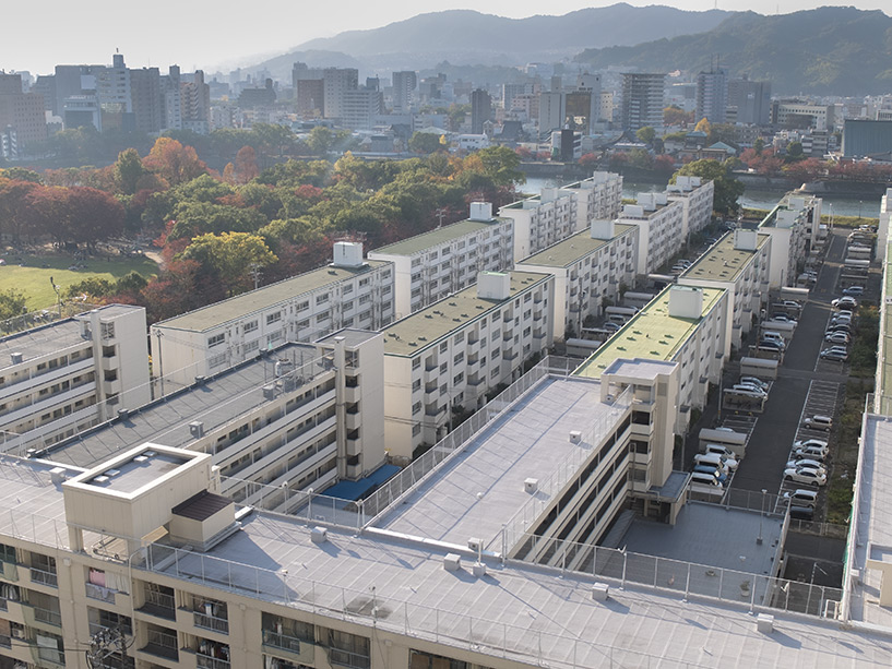 Grand ensemble d'habitations Motomachi, Hiroshima 市営基町高層アパート, jardins
